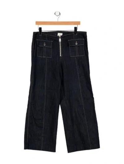 Pre-owned Cinq À Sept Mid-rise Wide Leg Jeans In Blue