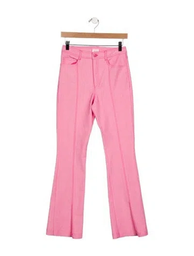 Pre-owned Cinq À Sept Mid-rise Wide Leg Jeans In Pink