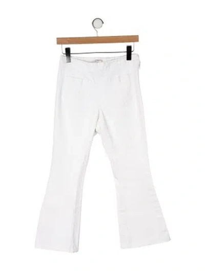 Pre-owned Cinq À Sept Mid-rise Wide Leg Jeans In White