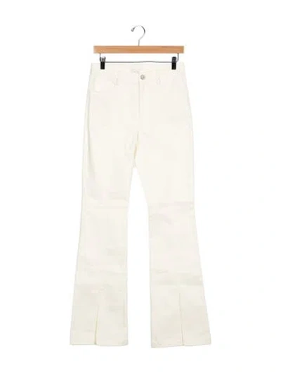 Pre-owned Cinq À Sept Mid-rise Wide Leg Jeans In White