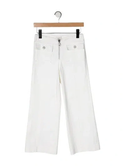 Pre-owned Cinq À Sept Mid-rise Wide Leg Jeans In White