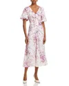 Cinq À Sept Brenton Puff-sleeve Midsummer Bloom Dress In Ivory Multi