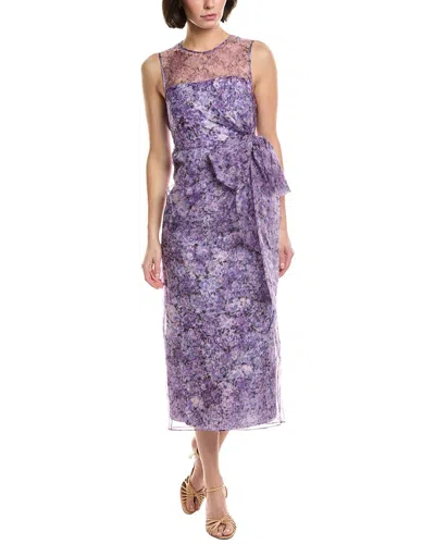 Cinq À Sept Cinq A Sept Silk Painted Hydrangea Miley Dress In Lilac Wine