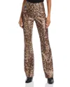 Cinq À Sept Leopard Faux Leather Pants In Black/sahara