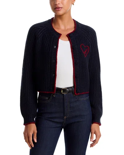 Cinq À Sept Cinq A Sept Millie Crewneck Cardigan Sweater In Blue