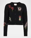 Cinq À Sept Millie Western Amour Beaded Embroidery Cotton Blend Cardigan