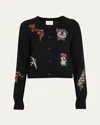 Cinq À Sept Millie Western Amour Beaded Embroidery Cotton Blend Cardigan