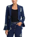 Cinq À Sept Cinq A Sept Milly Denim Applique Blazer In Blue