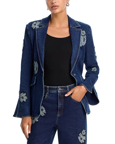 Cinq À Sept Cinq A Sept Milly Denim Applique Blazer In Blue