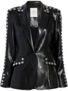 Cinq À Sept Milly Stud Detail Faux Leather Jacket In Black