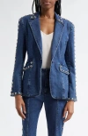 Cinq À Sept Milly Studded Denim Jacket In Blue