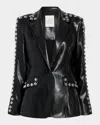 Cinq À Sept Milly Stud Detail Faux Leather Jacket In Black