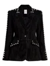 Cinq À Sept Cinq A Sept Studded Suede Milly Jacket In Black