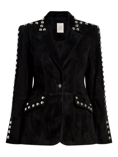 Cinq À Sept Cinq A Sept Studded Suede Milly Jacket In Black