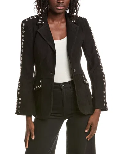 Cinq À Sept Milly Studded Suede Jacket In Black