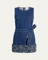 Cinq À Sept Cinq A Sept Petal Mindie Denim Mini Dress In Blue