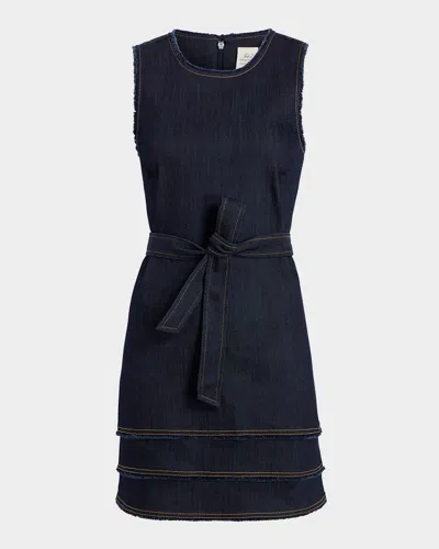 Cinq À Sept Mindie Sleeveless Denim Mini Dress In Indigo