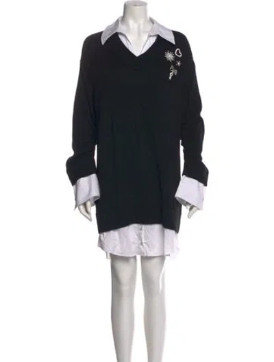Pre-owned Cinq À Sept Mini Dress In Black
