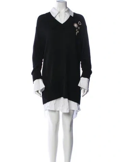 Pre-owned Cinq À Sept Mini Dress In Black
