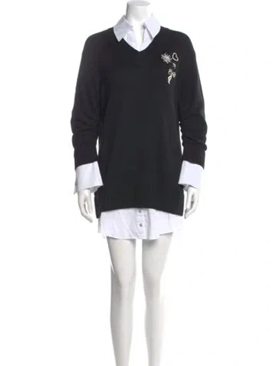 Pre-owned Cinq À Sept Mini Dress In Black