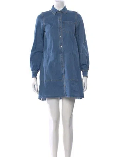 Pre-owned Cinq À Sept Mini Dress In Blue