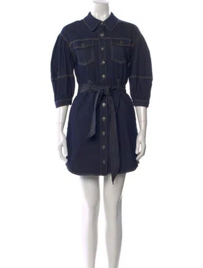 Pre-owned Cinq À Sept Mini Dress In Blue