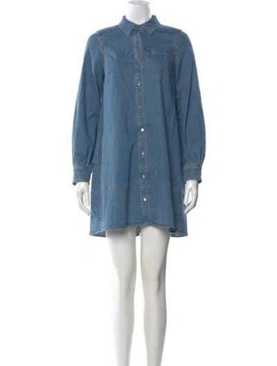 Pre-owned Cinq À Sept Mini Dress In Blue