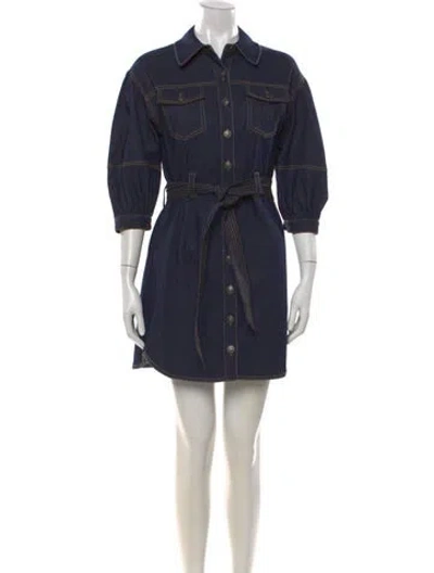 Pre-owned Cinq À Sept Mini Dress In Blue