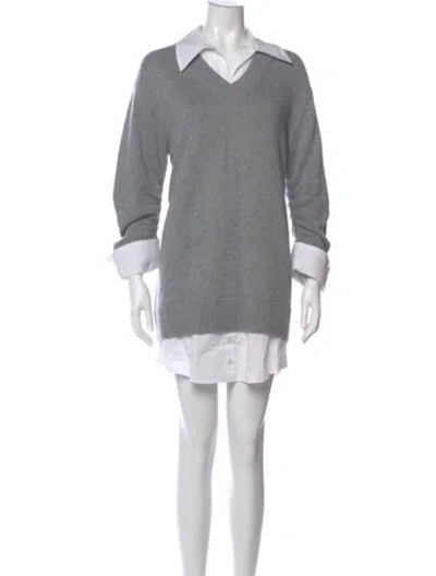 Pre-owned Cinq À Sept Mini Dress In Gray