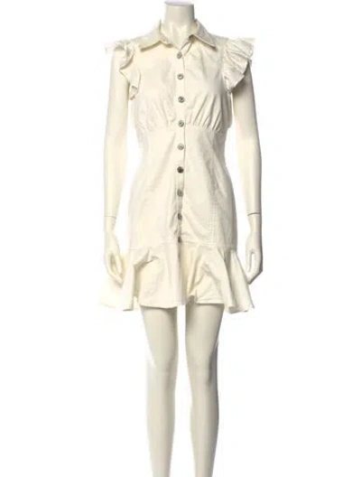 Pre-owned Cinq À Sept Mini Dress In Neutral