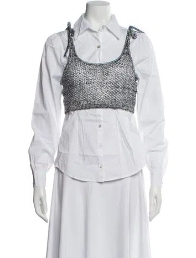 Pre-owned Cinq À Sept Mini Dress In White