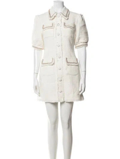 Pre-owned Cinq À Sept Mini Dress In White