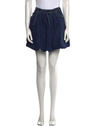 Pre-owned Cinq À Sept Mini Skirt In Blue