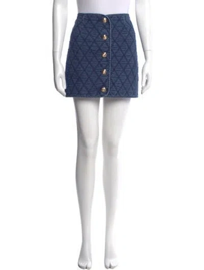 Pre-owned Cinq À Sept Mini Skirt In Blue