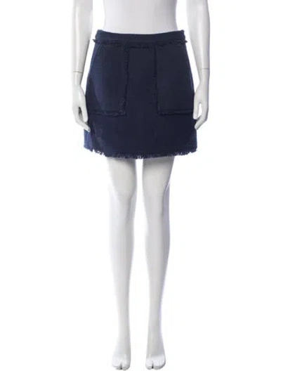 Pre-owned Cinq À Sept Mini Skirt In Blue