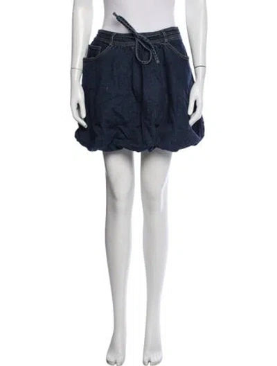 Pre-owned Cinq À Sept Mini Skirt In Blue