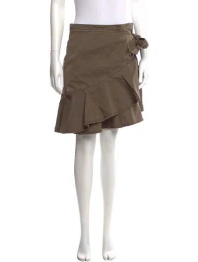 Pre-owned Cinq À Sept Mini Skirt In Brown
