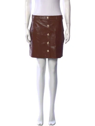Pre-owned Cinq À Sept Mini Skirt In Brown