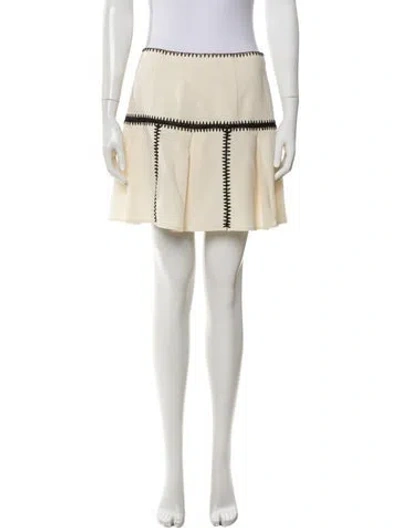 Pre-owned Cinq À Sept Mini Skirt In Neutral