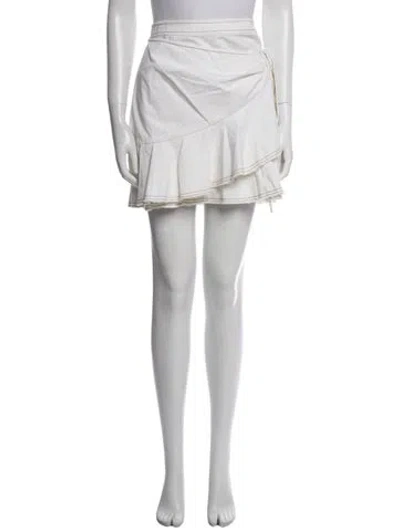Pre-owned Cinq À Sept Mini Skirt In White