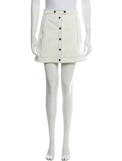 Pre-owned Cinq À Sept Mini Skirt In White