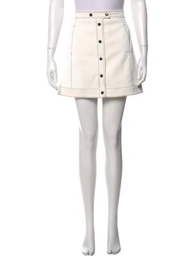 Pre-owned Cinq À Sept Mini Skirt In White
