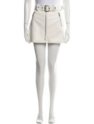Pre-owned Cinq À Sept Mini Skirt In White
