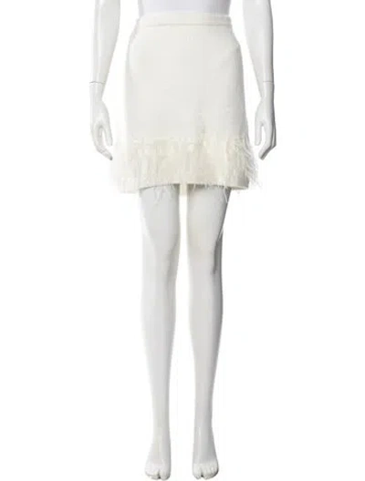 Pre-owned Cinq À Sept Mini Skirt In White