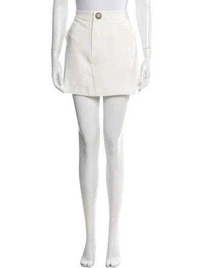 Pre-owned Cinq À Sept Mini Skirt In White