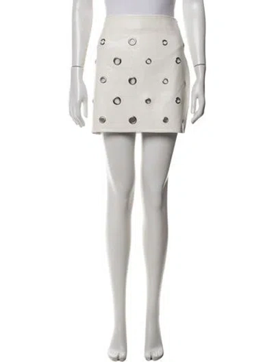 Pre-owned Cinq À Sept Mini Skirt In White