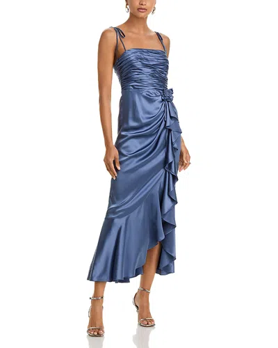 Cinq À Sept Cinq A Sept Mireya Silk Ruffled Dress In Blue