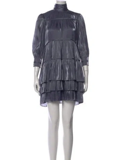 Pre-owned Cinq À Sept Mock Neck Mini Dress