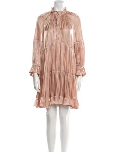 Pre-owned Cinq À Sept Mock Neck Mini Dress In Neutral