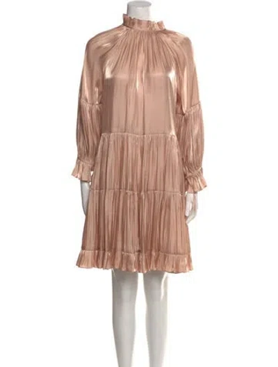 Pre-owned Cinq À Sept Mock Neck Mini Dress In Neutral